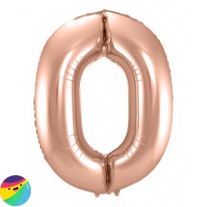 Folija balon - Številka 0 Rose gold